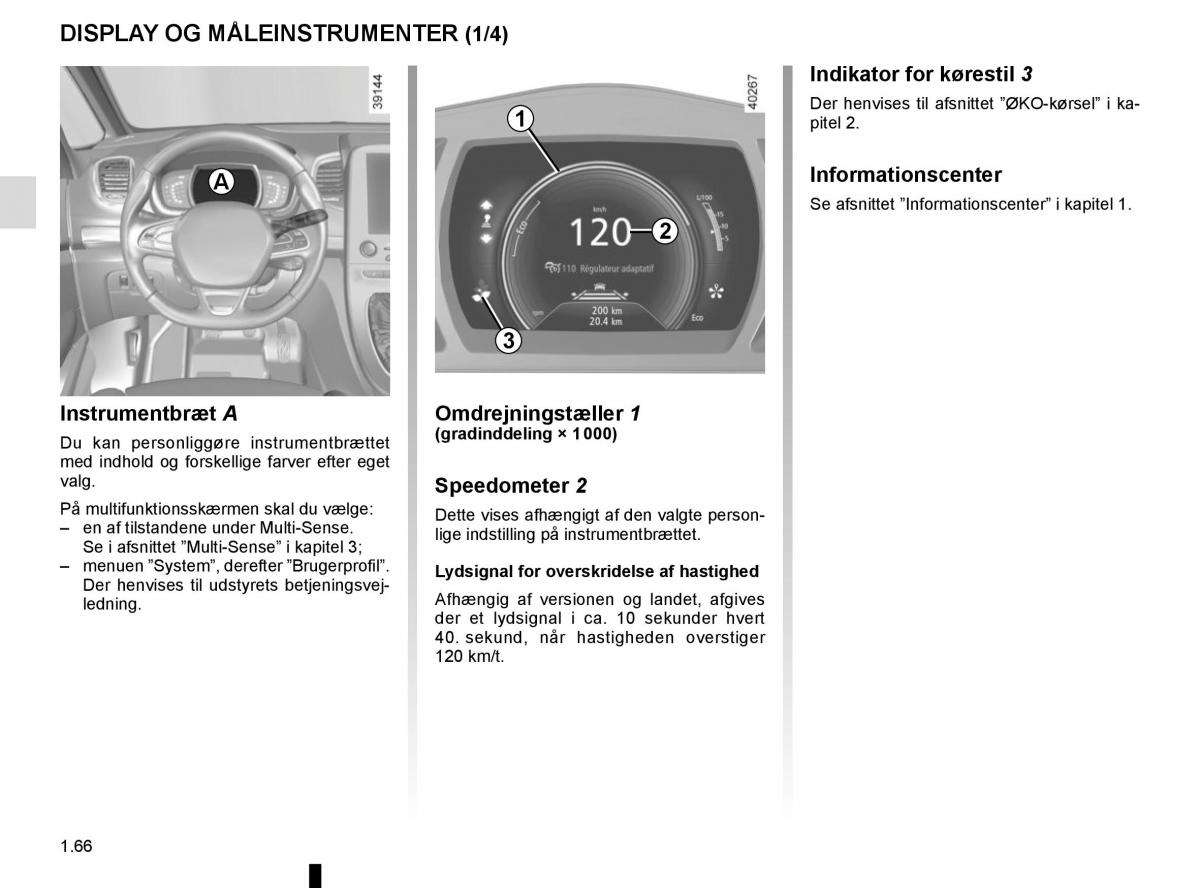 Renault Espace V 5 Bilens instruktionsbog / page 72