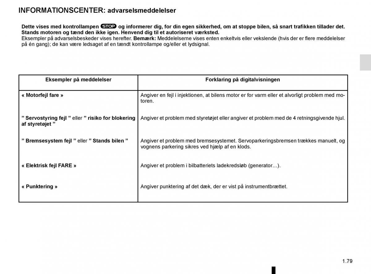 Renault Espace V 5 Bilens instruktionsbog / page 85