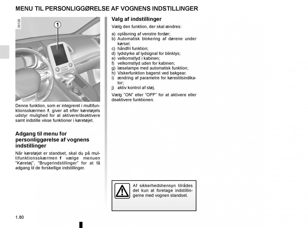 Renault Espace V 5 Bilens instruktionsbog / page 86