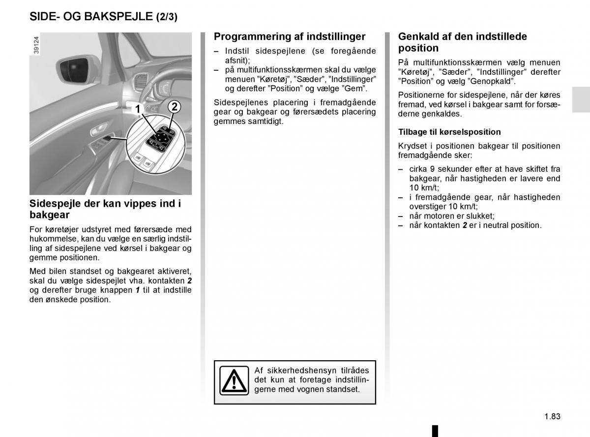 Renault Espace V 5 Bilens instruktionsbog / page 89