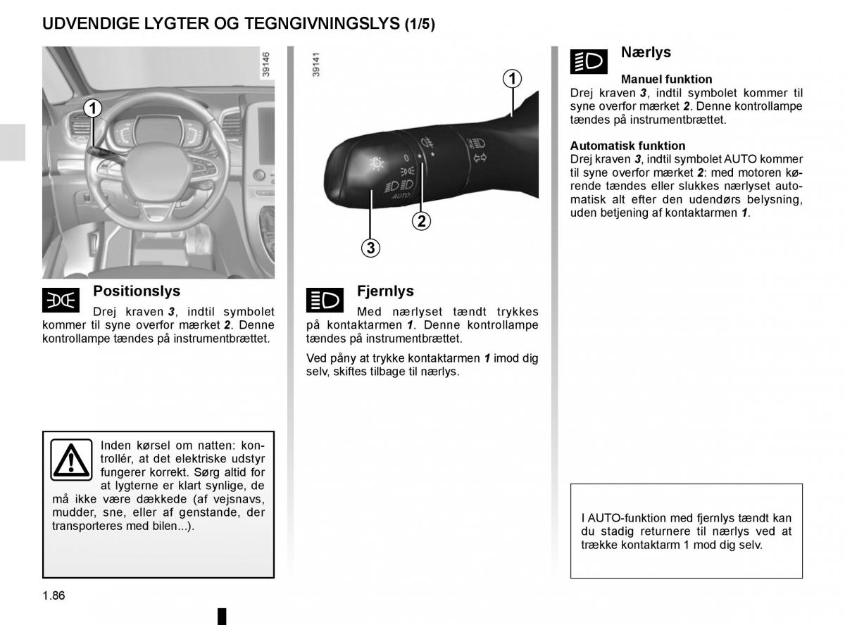 Renault Espace V 5 Bilens instruktionsbog / page 92