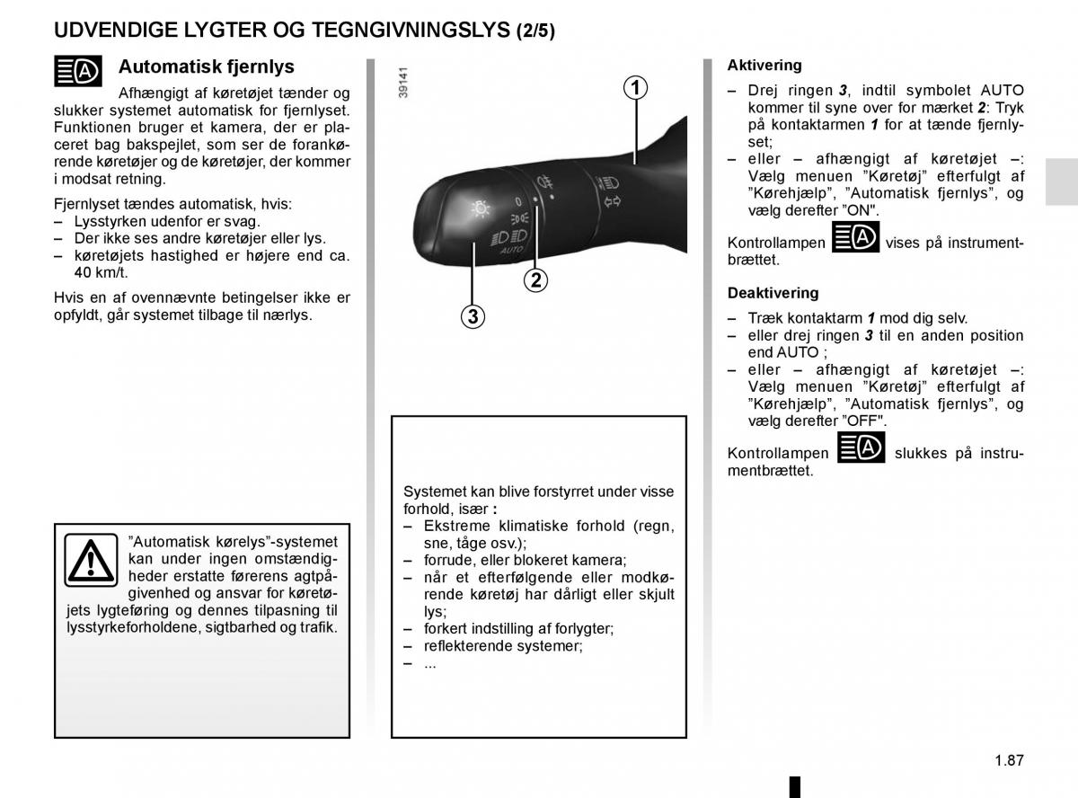 Renault Espace V 5 Bilens instruktionsbog / page 93