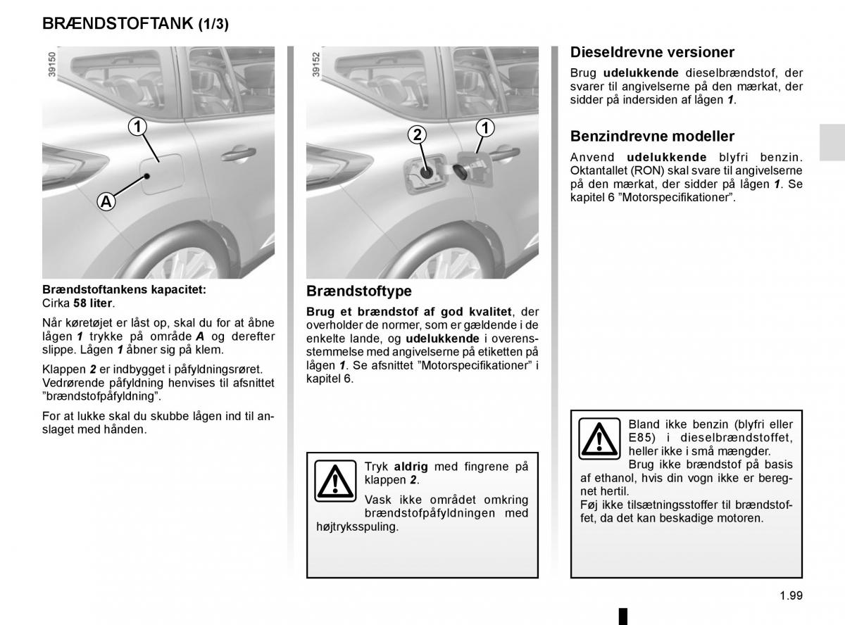 Renault Espace V 5 Bilens instruktionsbog / page 105