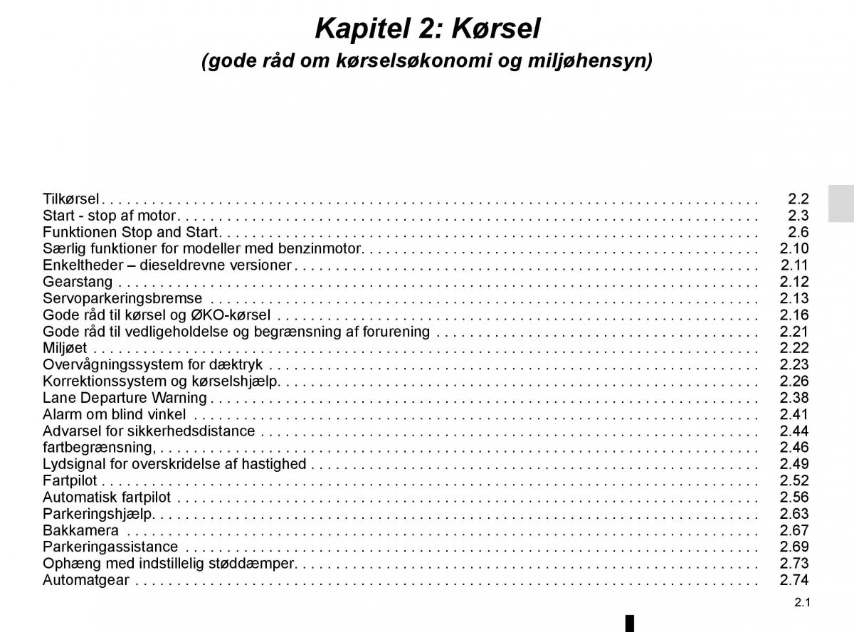 Renault Espace V 5 Bilens instruktionsbog / page 109