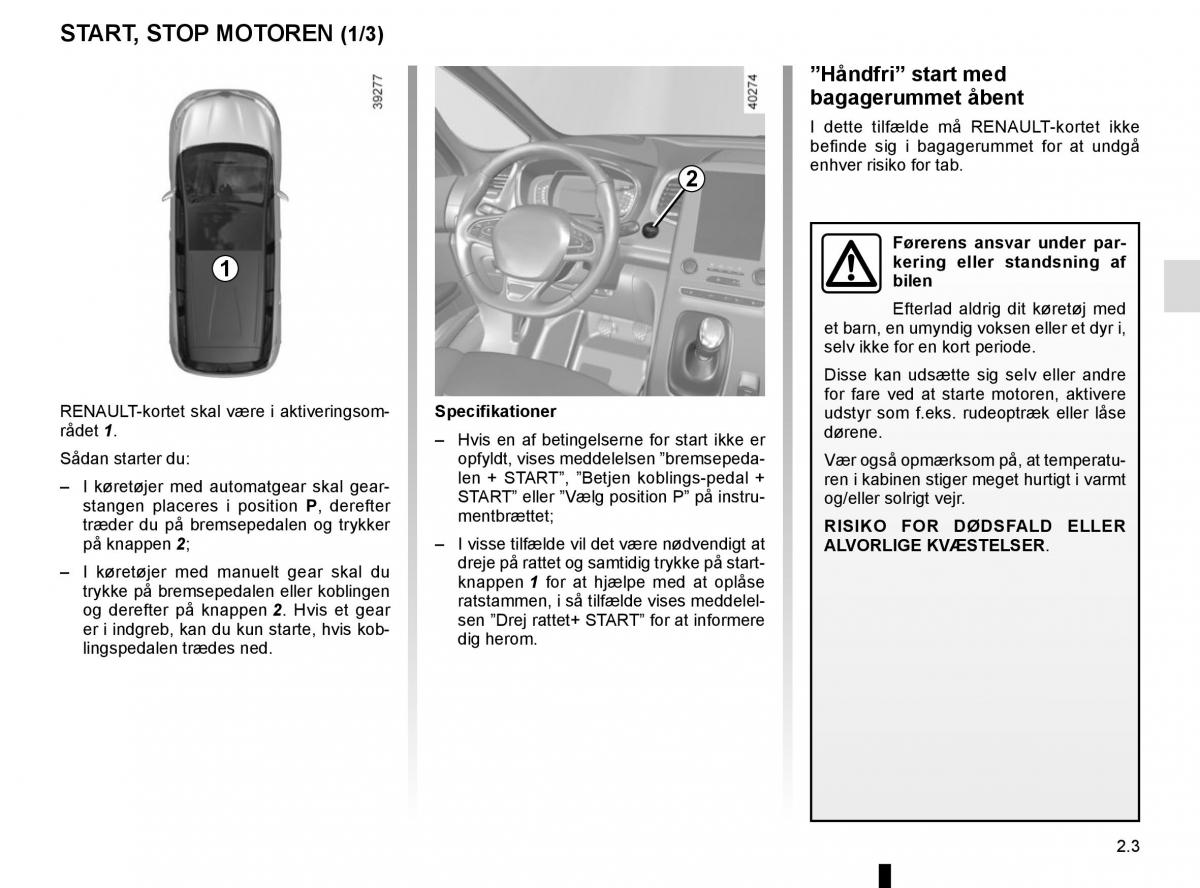 Renault Espace V 5 Bilens instruktionsbog / page 111