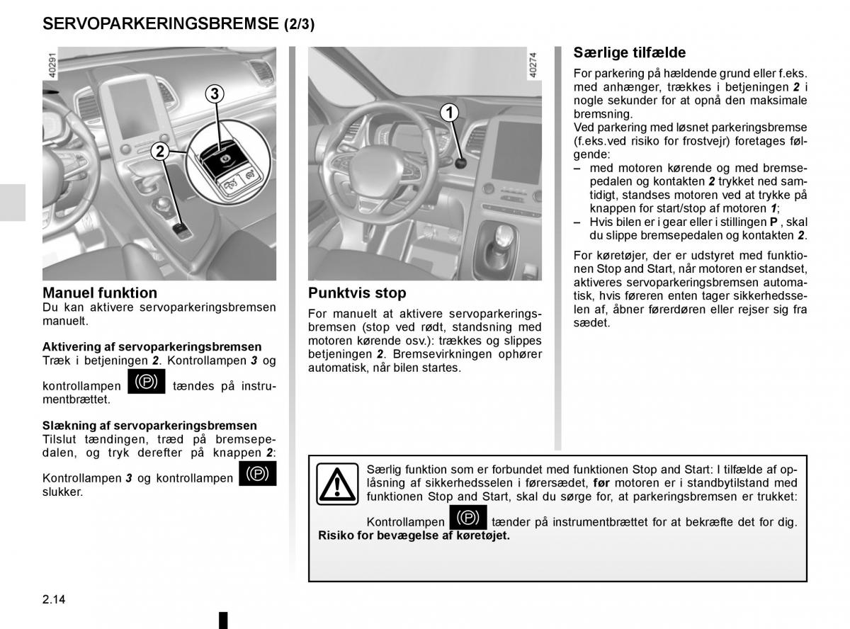 Renault Espace V 5 Bilens instruktionsbog / page 122