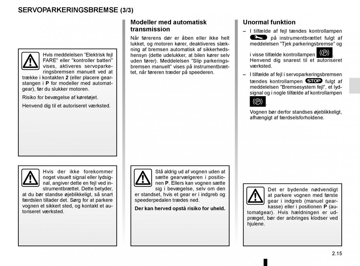 Renault Espace V 5 Bilens instruktionsbog / page 123