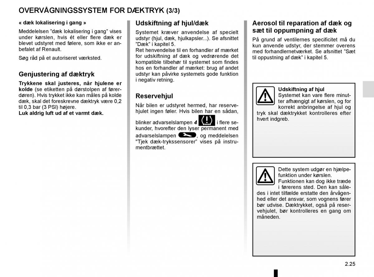 Renault Espace V 5 Bilens instruktionsbog / page 133