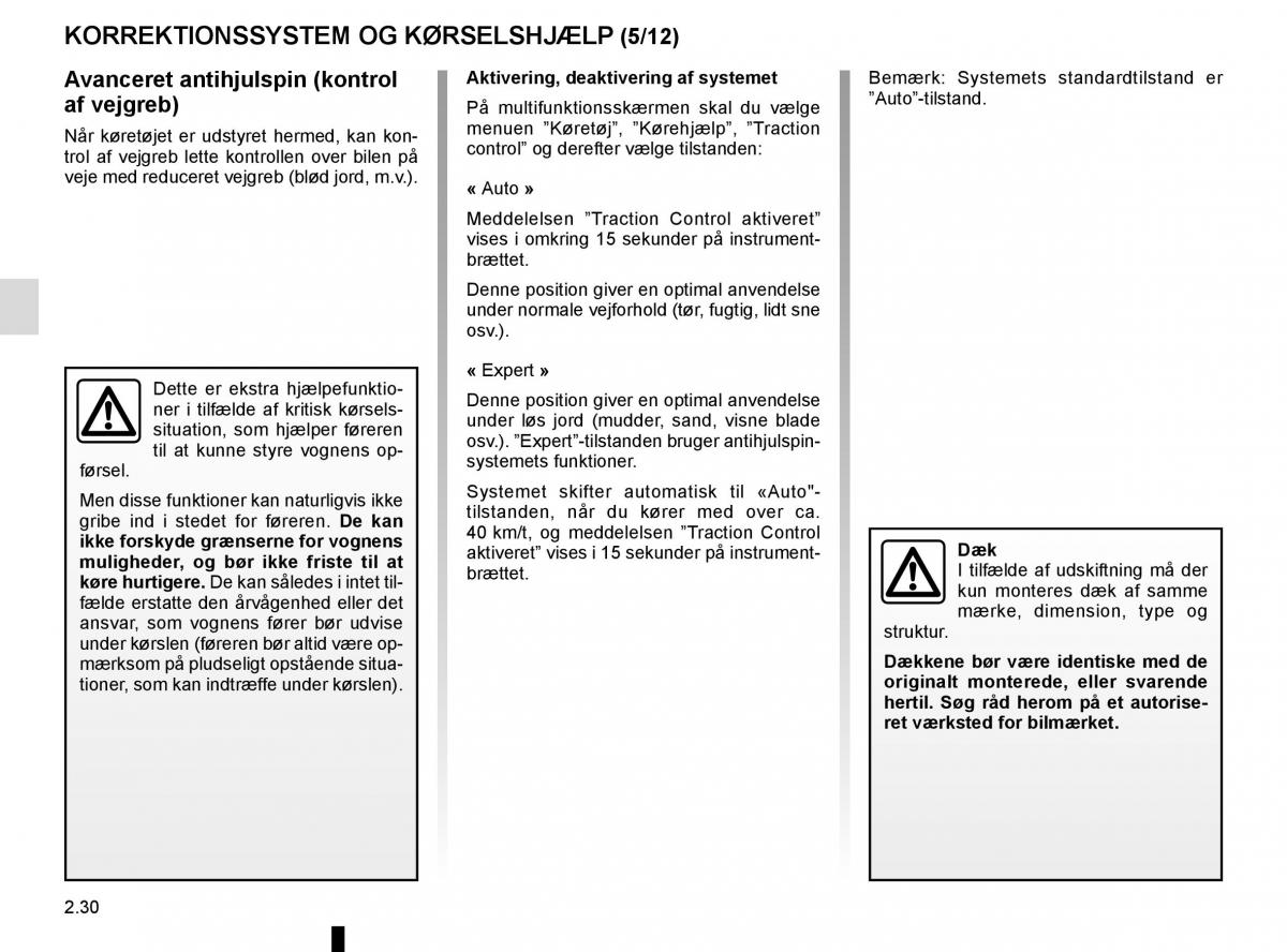 Renault Espace V 5 Bilens instruktionsbog / page 138