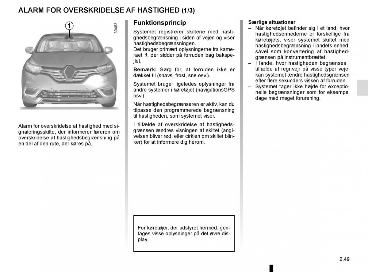 Renault Espace V 5 Bilens instruktionsbog / page 157