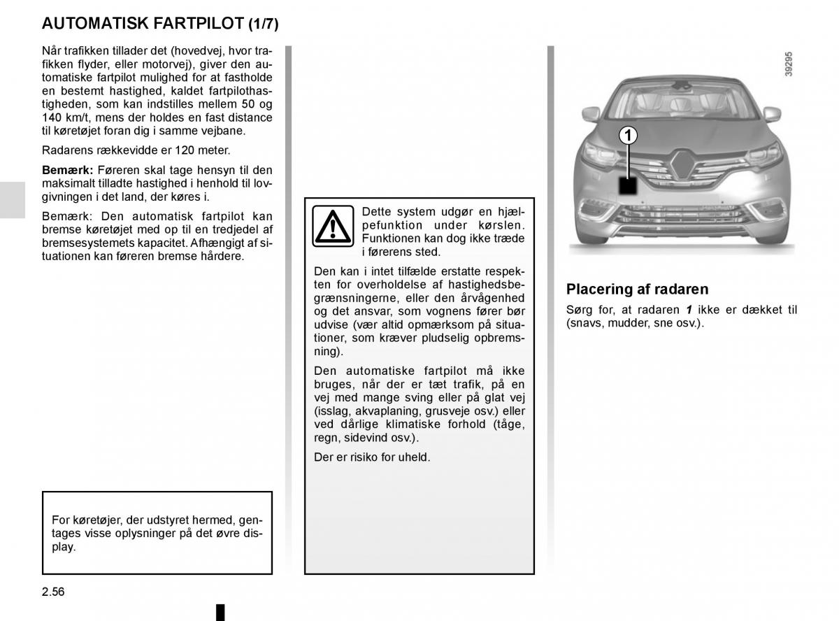 Renault Espace V 5 Bilens instruktionsbog / page 164