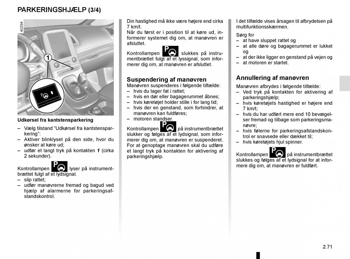 Renault Espace V 5 Bilens instruktionsbog / page 179