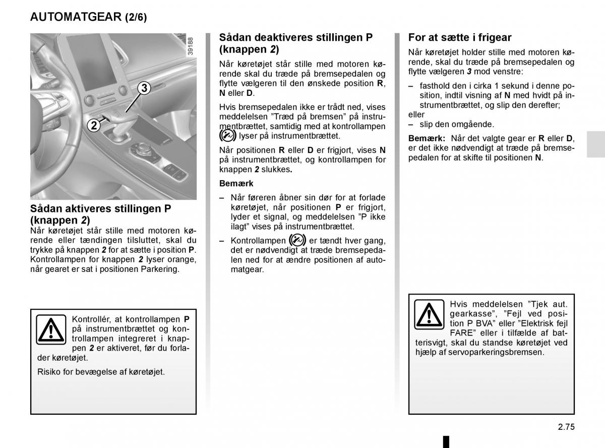 Renault Espace V 5 Bilens instruktionsbog / page 183