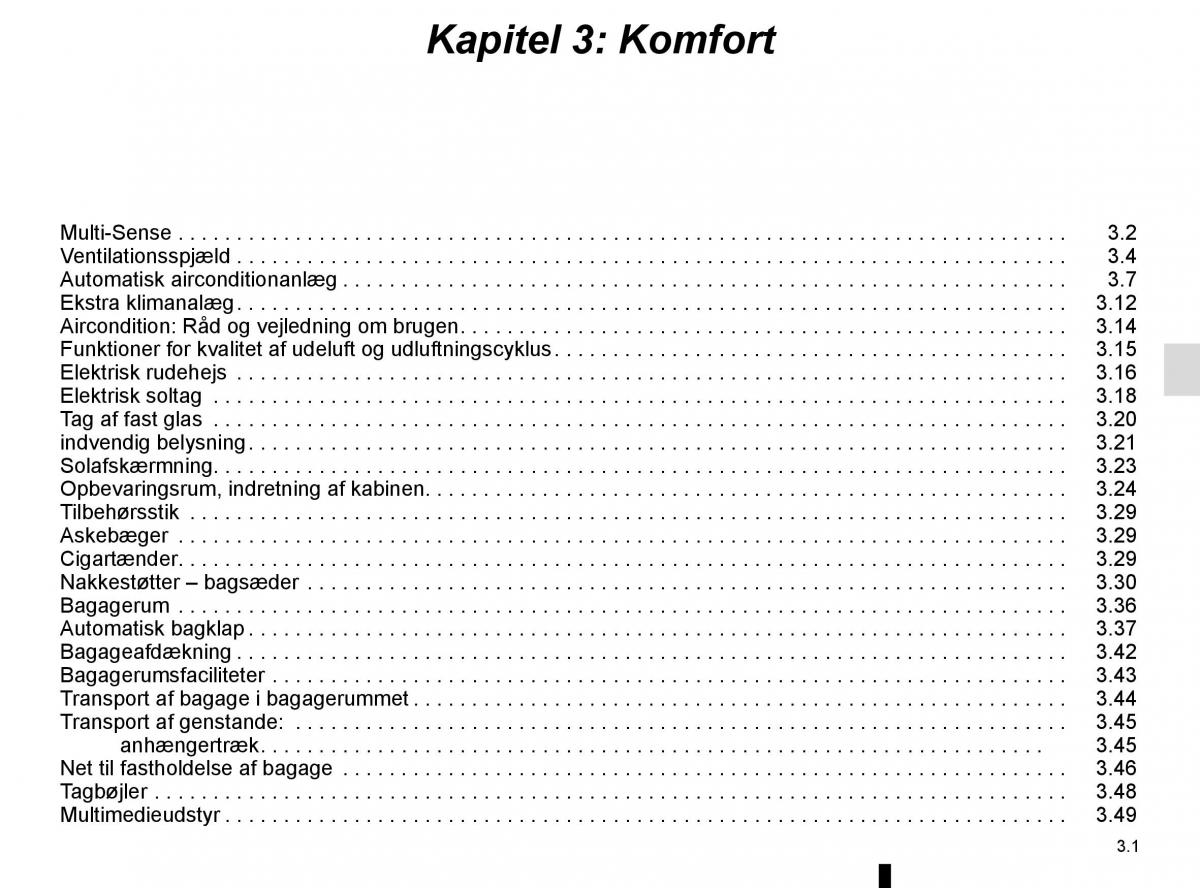 Renault Espace V 5 Bilens instruktionsbog / page 189