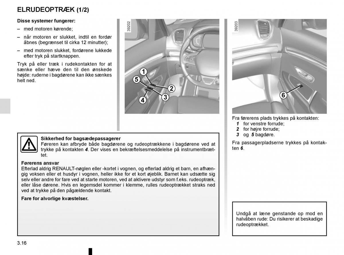 Renault Espace V 5 Bilens instruktionsbog / page 204