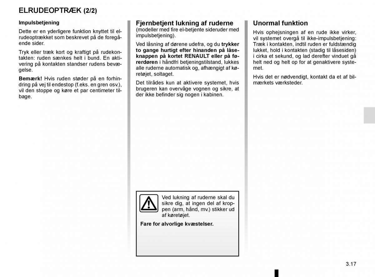 Renault Espace V 5 Bilens instruktionsbog / page 205