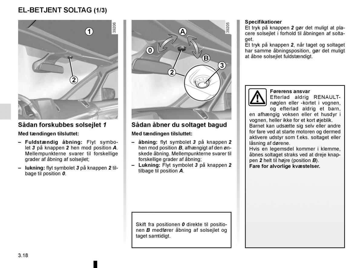 Renault Espace V 5 Bilens instruktionsbog / page 206