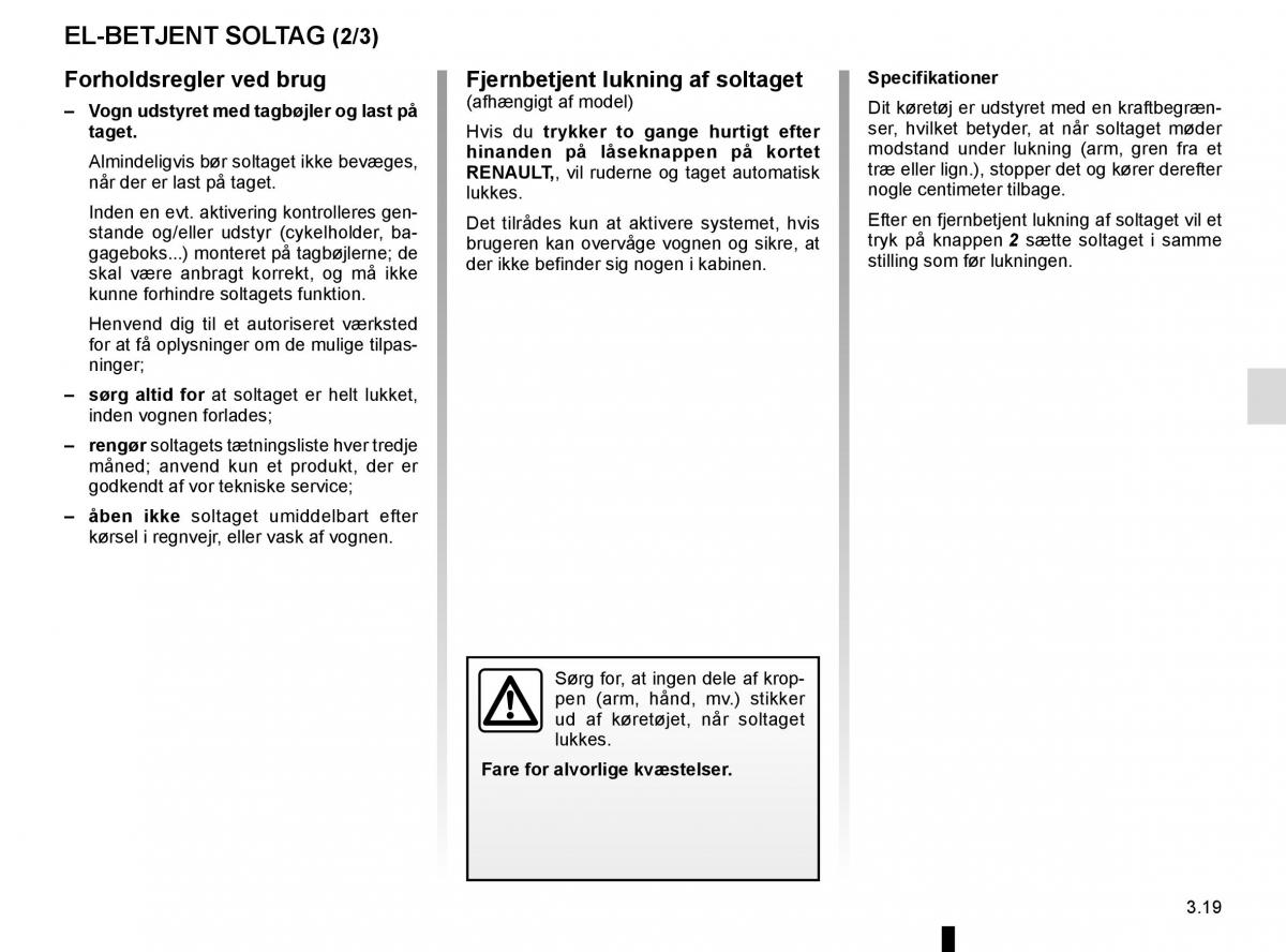 Renault Espace V 5 Bilens instruktionsbog / page 207