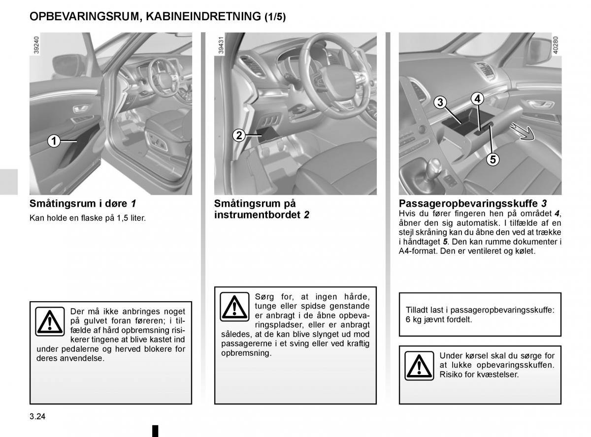 Renault Espace V 5 Bilens instruktionsbog / page 212