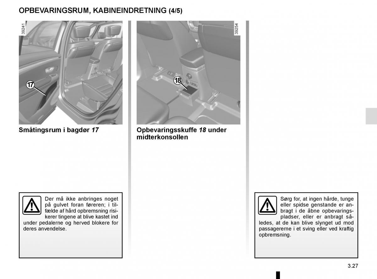 Renault Espace V 5 Bilens instruktionsbog / page 215