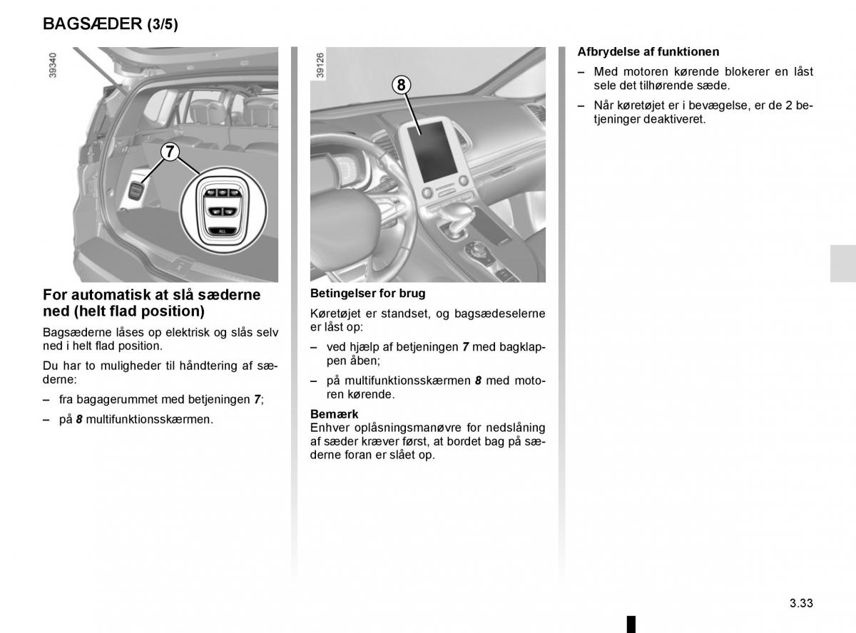 Renault Espace V 5 Bilens instruktionsbog / page 221