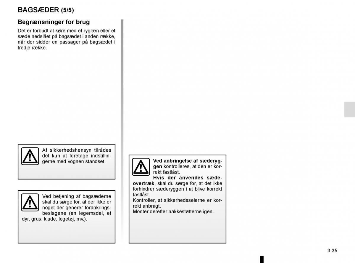 Renault Espace V 5 Bilens instruktionsbog / page 223