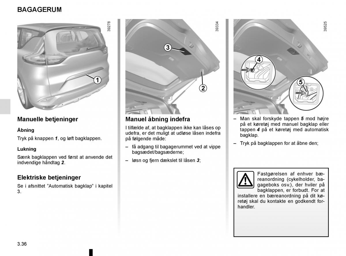 Renault Espace V 5 Bilens instruktionsbog / page 224