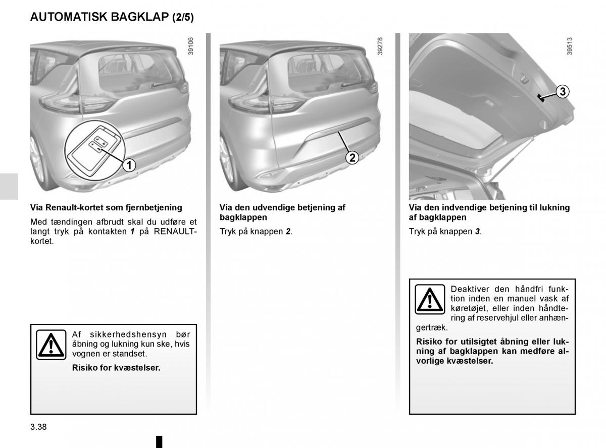 Renault Espace V 5 Bilens instruktionsbog / page 226