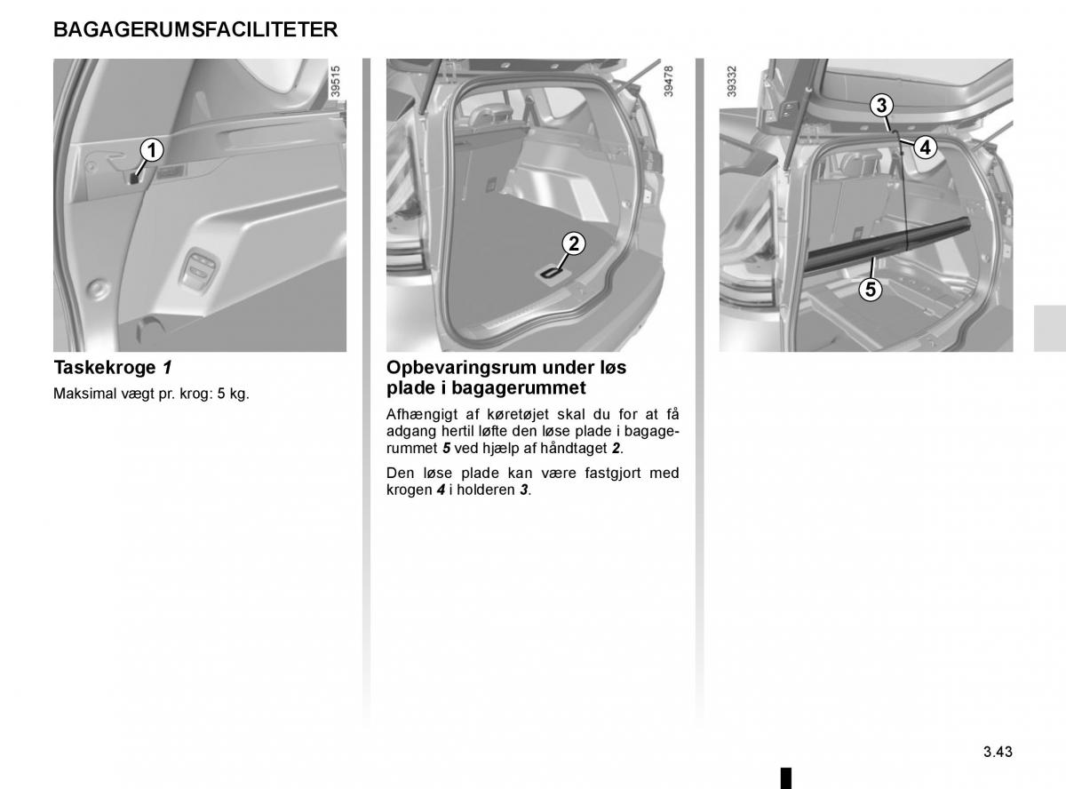 Renault Espace V 5 Bilens instruktionsbog / page 231