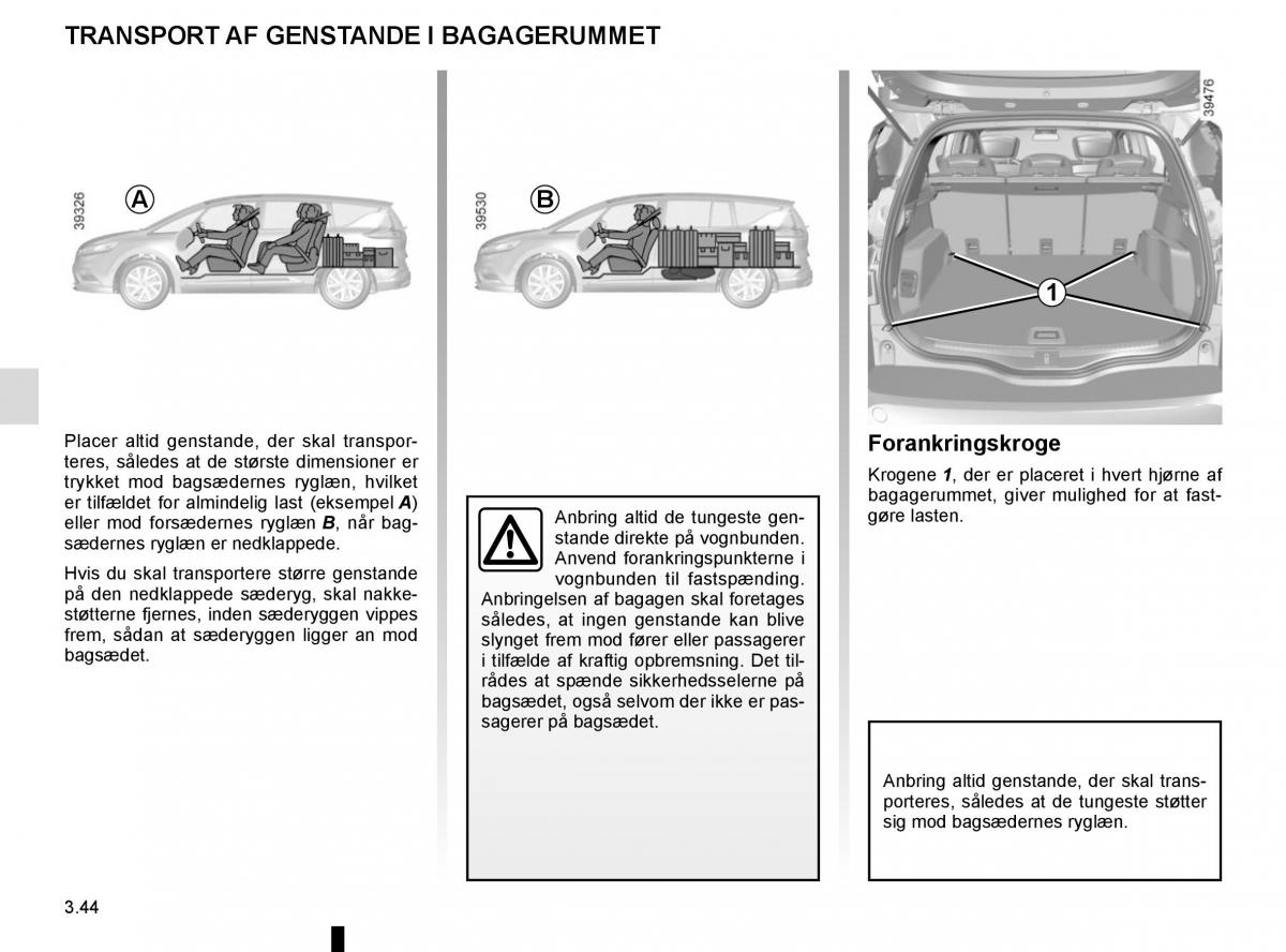 Renault Espace V 5 Bilens instruktionsbog / page 232