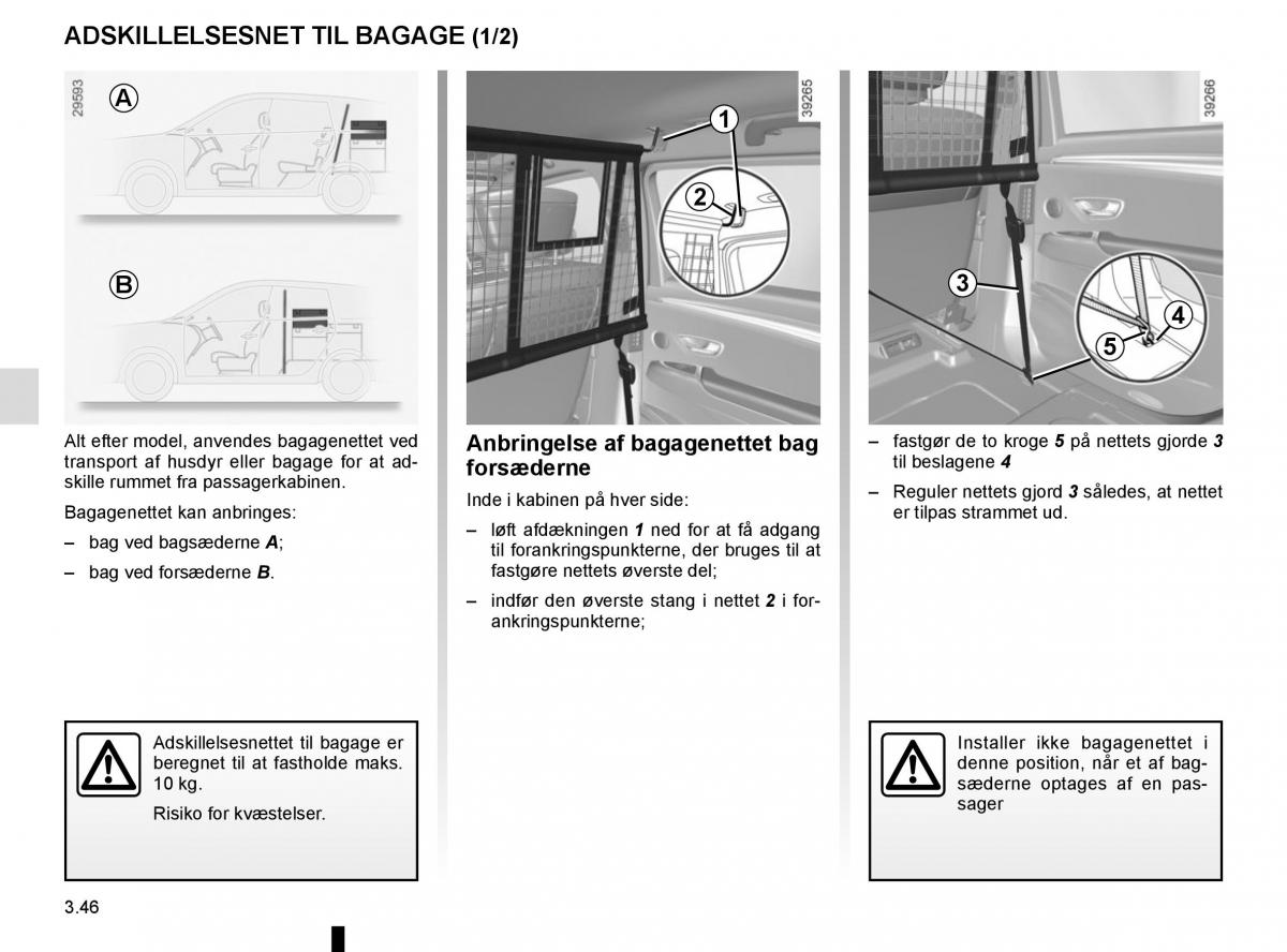 Renault Espace V 5 Bilens instruktionsbog / page 234