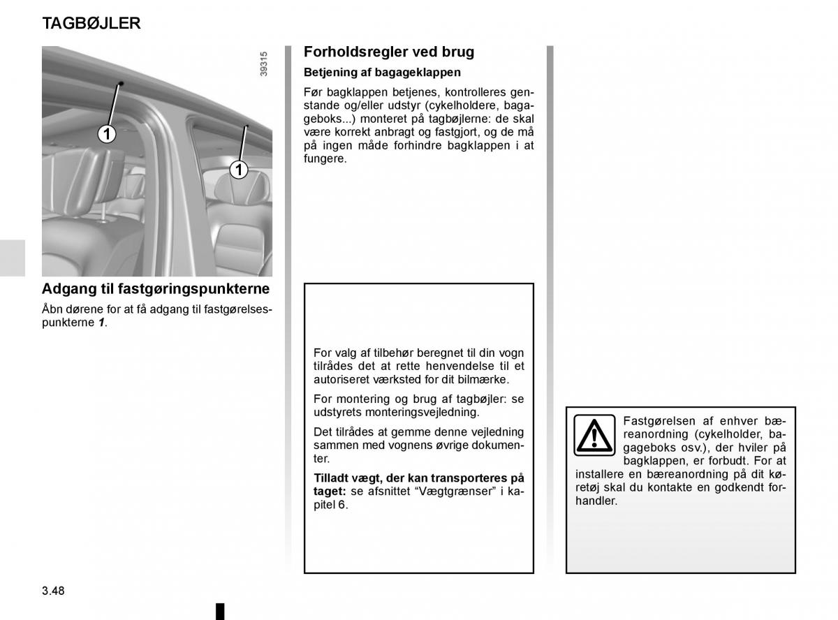 Renault Espace V 5 Bilens instruktionsbog / page 236