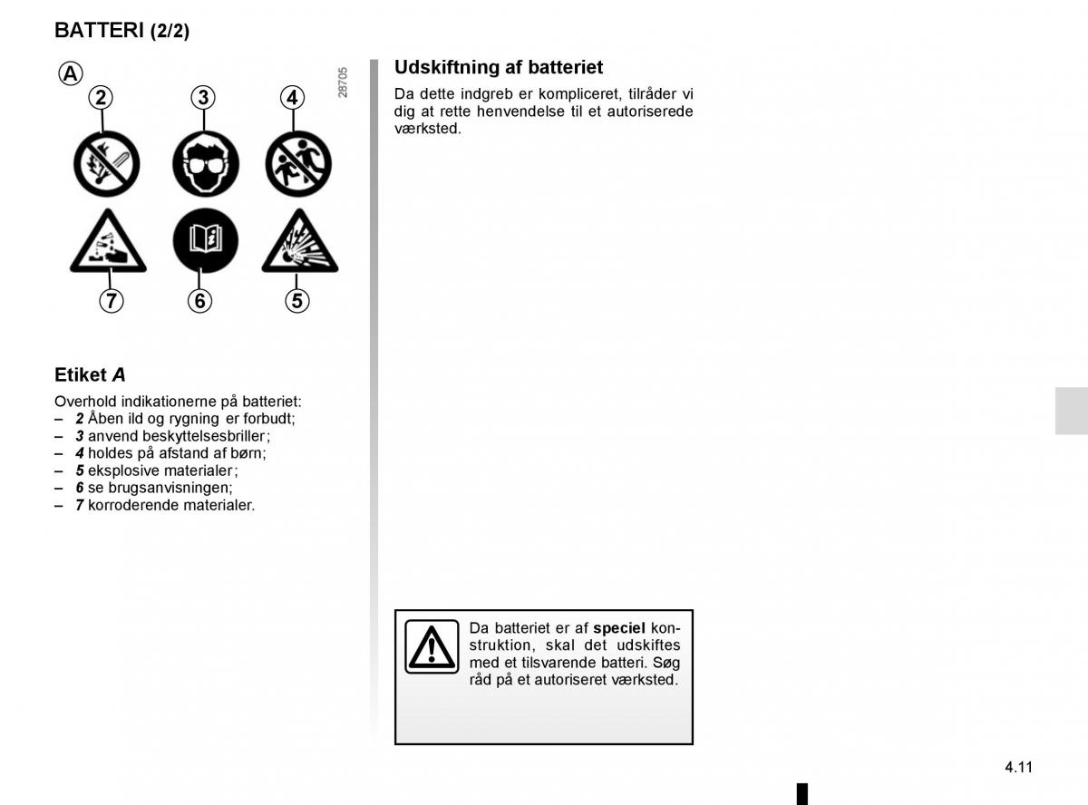 Renault Espace V 5 Bilens instruktionsbog / page 249