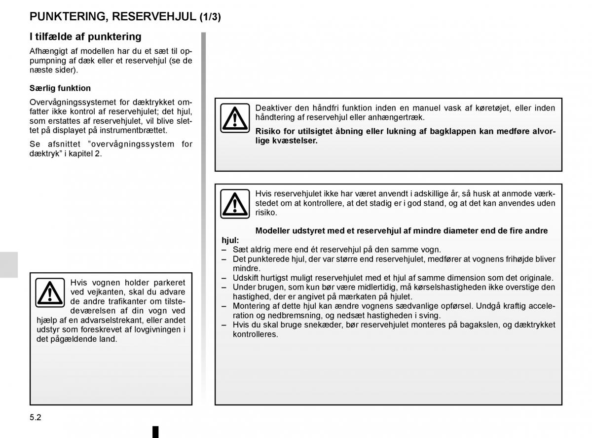 Renault Espace V 5 Bilens instruktionsbog / page 258