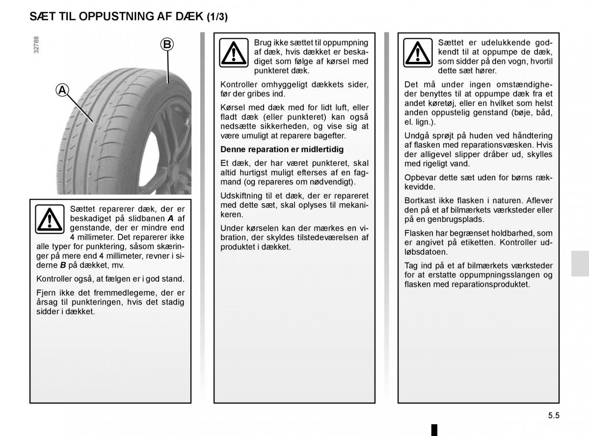 Renault Espace V 5 Bilens instruktionsbog / page 261