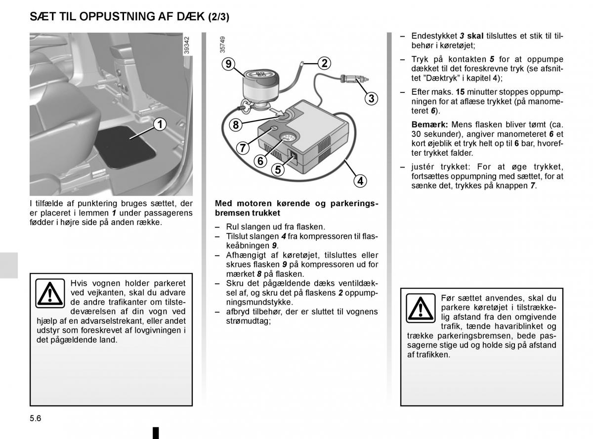 Renault Espace V 5 Bilens instruktionsbog / page 262