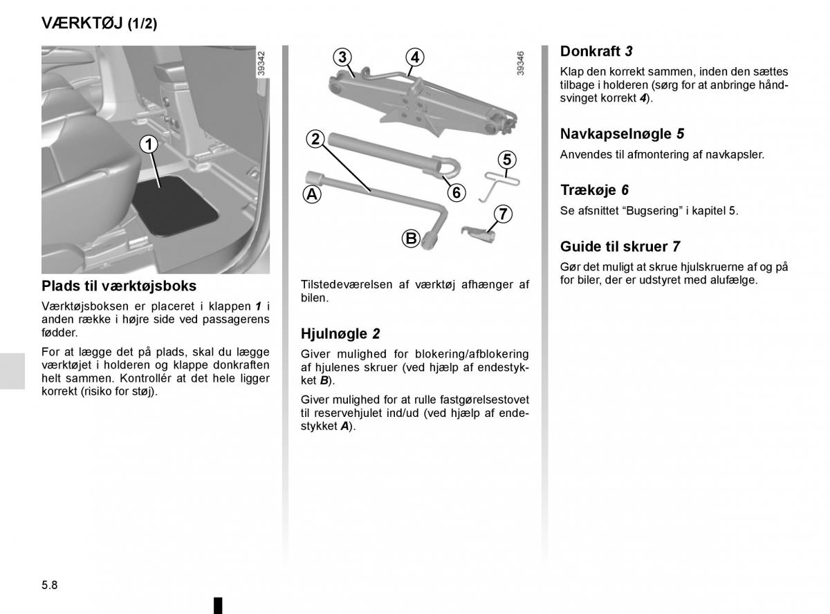 Renault Espace V 5 Bilens instruktionsbog / page 264