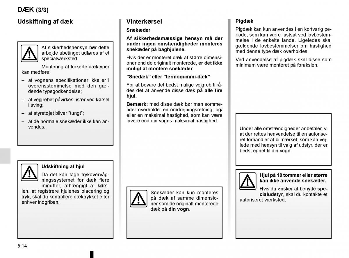 Renault Espace V 5 Bilens instruktionsbog / page 270