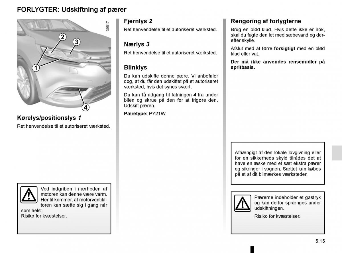 Renault Espace V 5 Bilens instruktionsbog / page 271