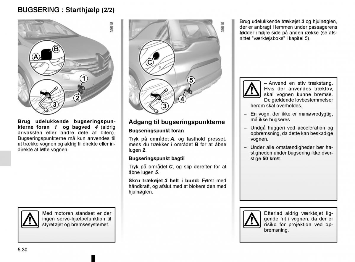 Renault Espace V 5 Bilens instruktionsbog / page 286