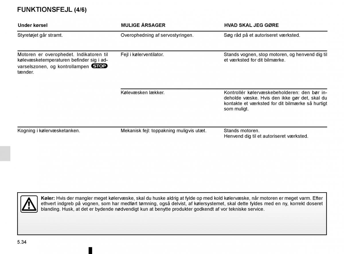 Renault Espace V 5 Bilens instruktionsbog / page 290