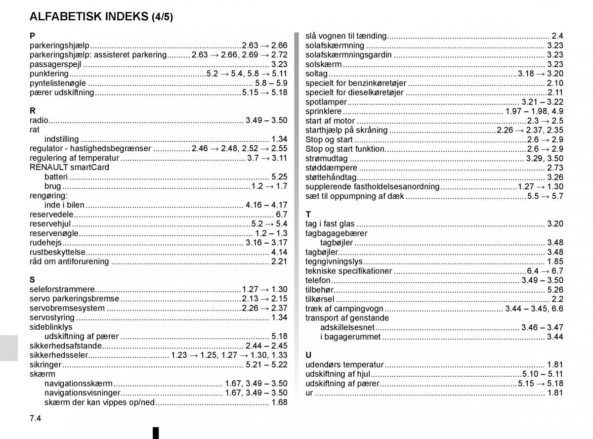 Renault Espace V 5 Bilens instruktionsbog / page 314