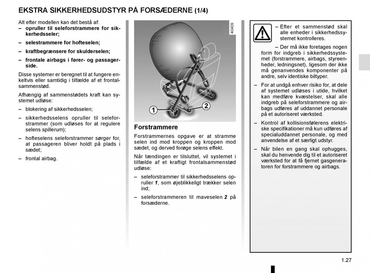 Renault Espace V 5 Bilens instruktionsbog / page 33