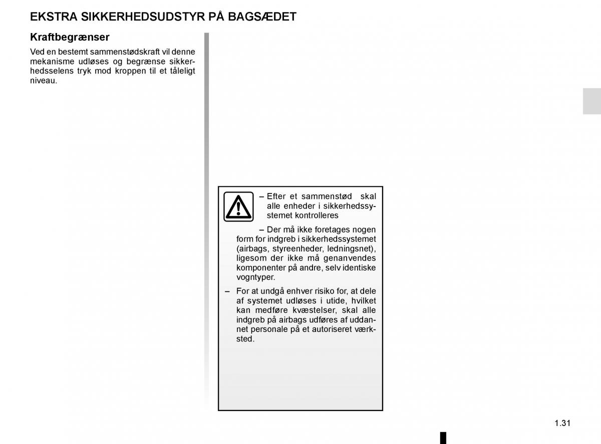 Renault Espace V 5 Bilens instruktionsbog / page 37