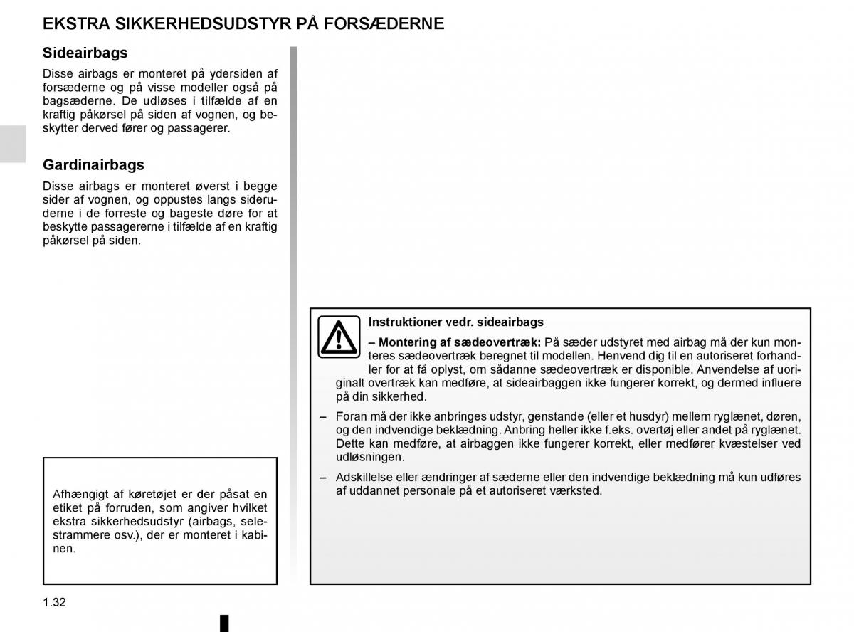 Renault Espace V 5 Bilens instruktionsbog / page 38