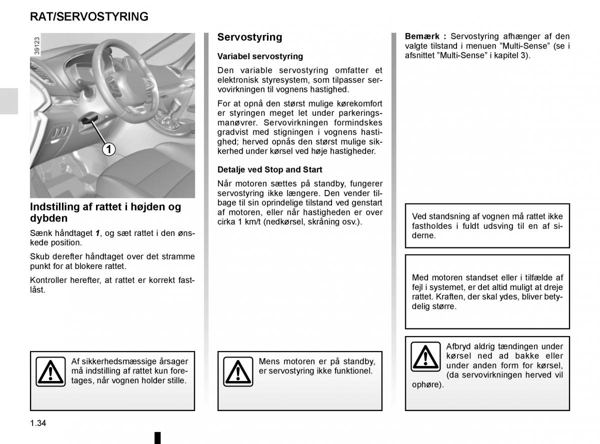 Renault Espace V 5 Bilens instruktionsbog / page 40