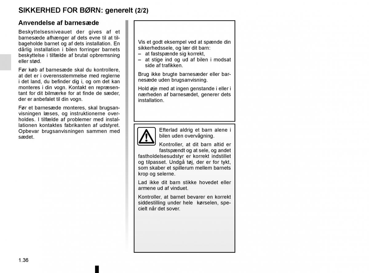 Renault Espace V 5 Bilens instruktionsbog / page 42