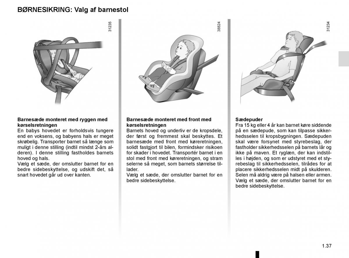 Renault Espace V 5 Bilens instruktionsbog / page 43