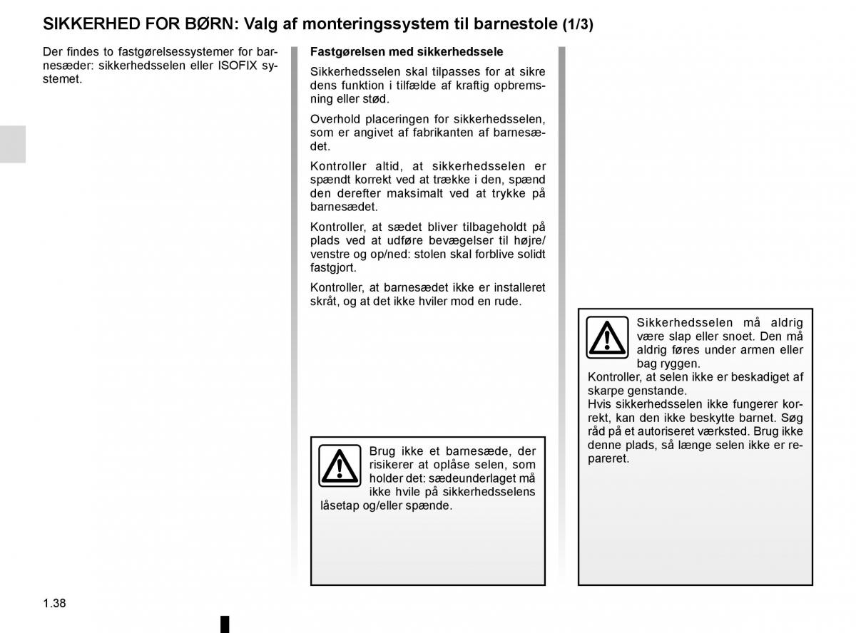 Renault Espace V 5 Bilens instruktionsbog / page 44