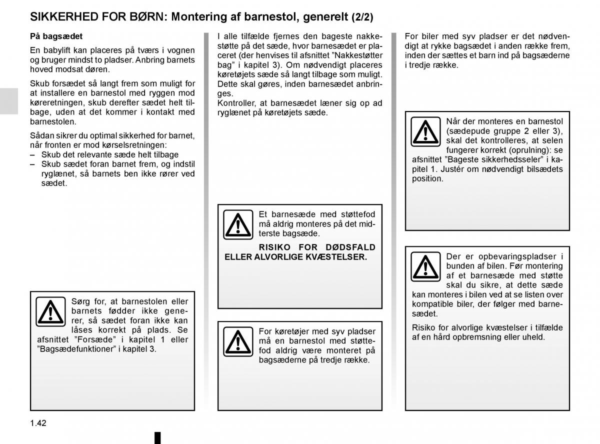 Renault Espace V 5 Bilens instruktionsbog / page 48